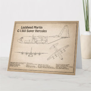 Cartão De Agradecimento C-130 Hércules - Planos de Impressão de Avião SD