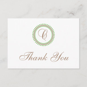 Cartão De Agradecimento C pontilha o obrigado de Monogam do círculo você