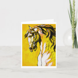 Cartão De Agradecimento Cabeça de Cavalos (Amarelo)