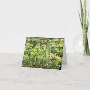 Cartão De Agradecimento Cabeças-Chave E Placa De Nota De Vazio De Flores