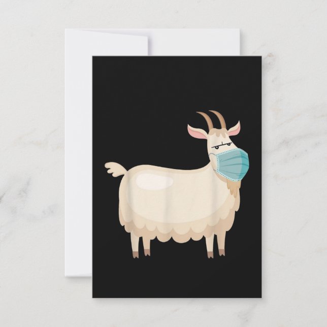 Cartão De Agradecimento Cabra Anti-Máscara Vestindo Arte De Máscara (Frente)