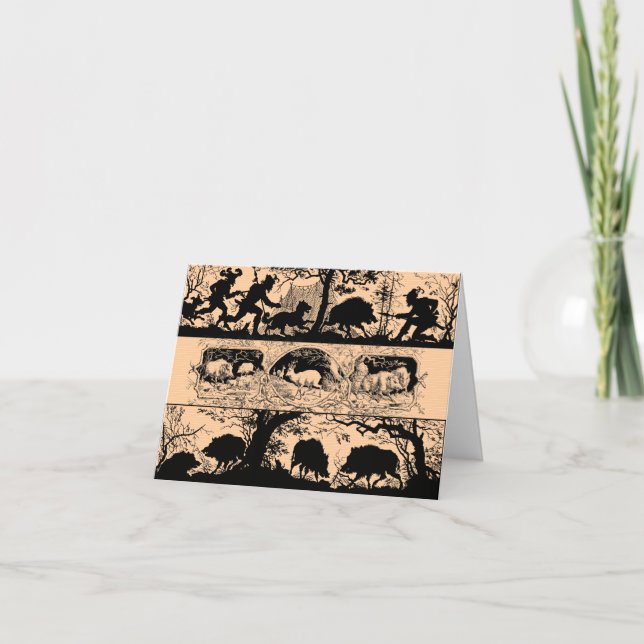 Cartão De Agradecimento Caça ao Barco Selvagem - Floresta Negra Alemã ou B (Frente)