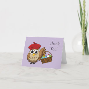 Cartão De Agradecimento Caçada de Ovo da Páscoa Funny Owl Personalizar