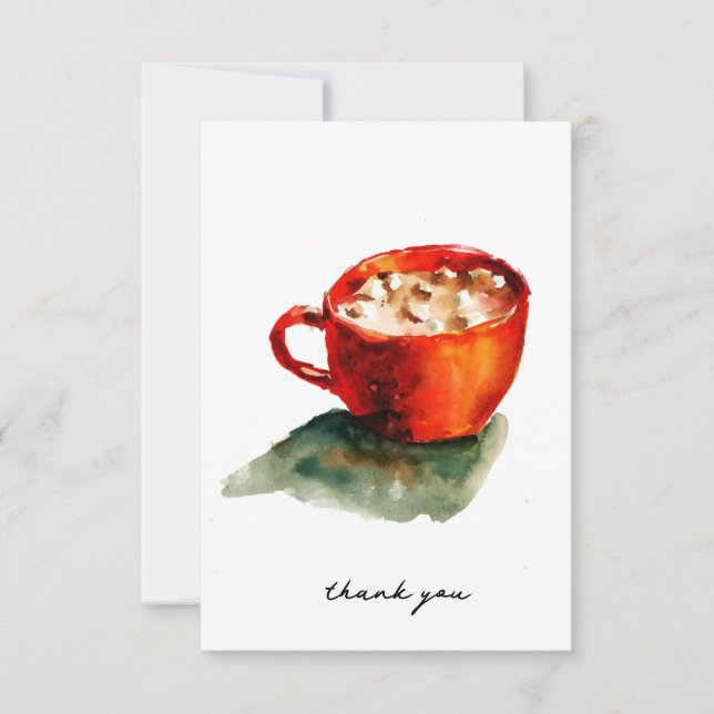 Cartão De Agradecimento cacau quente e marshmallow (Frente)