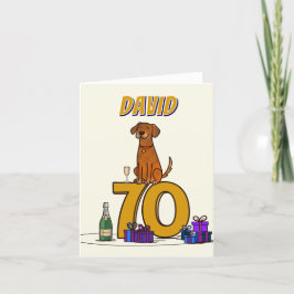Cartão De Agradecimento Cachorro adora festa de 70