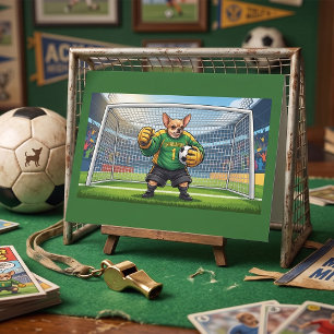 Cartão De Agradecimento Cachorro Chihuahua Engraçado Goleiro de Futebol