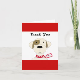 Cartão De Agradecimento Cachorro de Desenho Animado Legal Obrigado