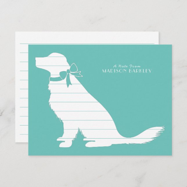 Cartão De Agradecimento Cachorro do Retriever do ouro (Frente/Verso)