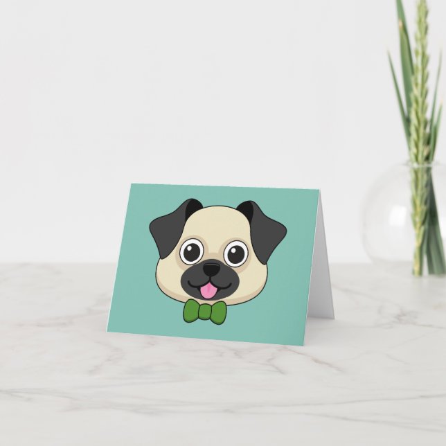 Cartão De Agradecimento Cachorro Feliz e Bonito com Papillon (Frente)