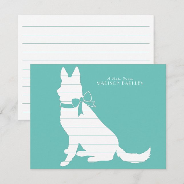 Cartão De Agradecimento Cachorro german shepherd (Frente/Verso)