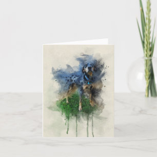 Cartão De Agradecimento Cachorro-Leopardo-Azul-Catahoula no Cartão-d-Água