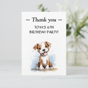Cartão De Agradecimento Cachorro Terrier Pitbull Pit Bull Minimalista Feli