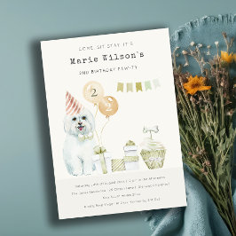 Cartão De Agradecimento Cachorro Verde Bonito Qualquer Festa de aniversári