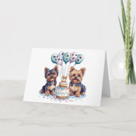 Cartão De Agradecimento Cachorro Yorkshire aniversário Obrigado