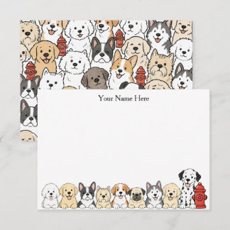 Cartão De Agradecimento Cachorros Fofos & Hidrantes Notecard
