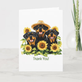 Cartão De Agradecimento Cachorros Rottweiler Agradecidos Rodeados Por Gira