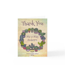 Cacto Colorido Casamento Obrigado