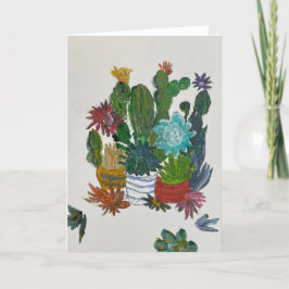 Cartão De Agradecimento Cactos nos Potes