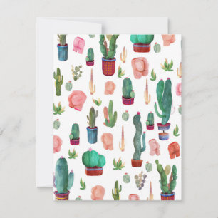 Cartão De Agradecimento Cactus e Bumbuns