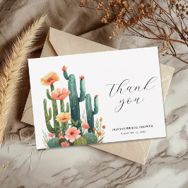 Cartão De Agradecimento Cactus Fiesta Floral Chá de Noiva