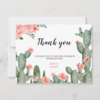 Cartão de agradecimento Cactus Verde