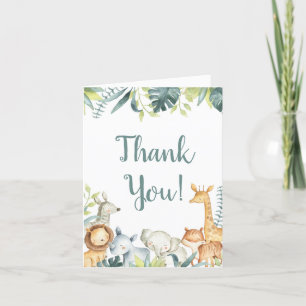 Cartão De Agradecimento Cadeado de elefante da selva Safari