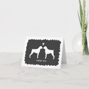 Cartão De Agradecimento Cães Boxer Casamento Obrigado