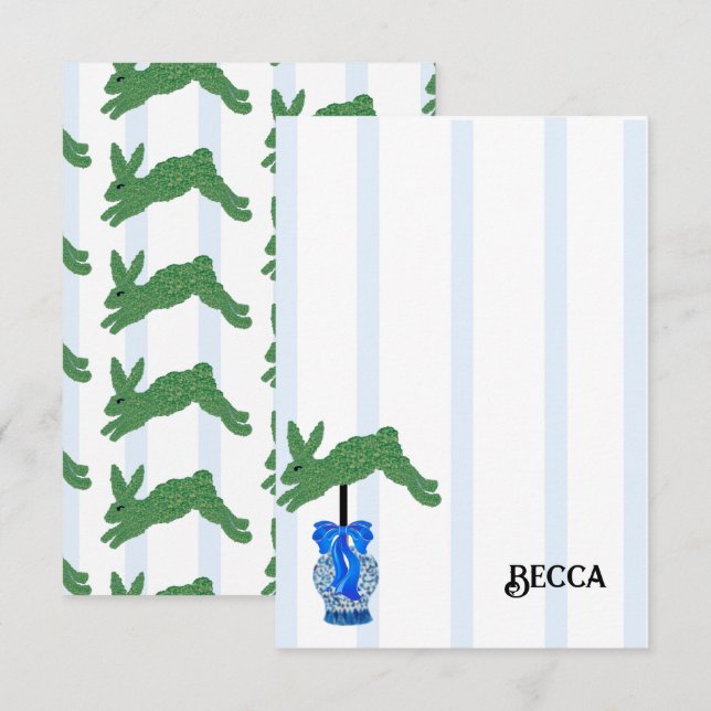 Cartão De Agradecimento Cães de Staffordshire Topiary Ginger Jar Jars (Frente/Verso)