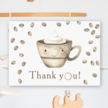 Café coando Chuveiro de bebê Obrigado