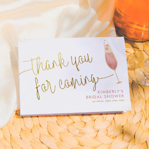 Cartão De Agradecimento Café da Manhã & Brunch de Noiva com Espumante Dour