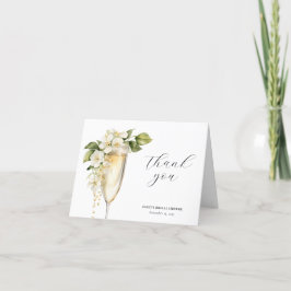 Cartão De Agradecimento Café da Manhã e Elegante Chá de Noiva com Bolhas