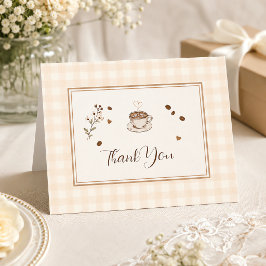 Cartão De Agradecimento Café Love Is Brewing Boho Bege Personalizado