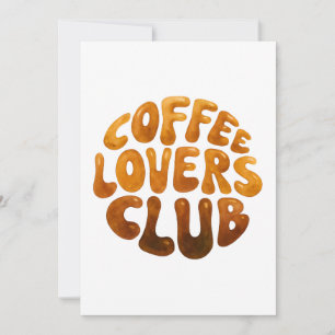 Cartão De Agradecimento Café Lovers Club Wall Art, Tipografia Whimsic
