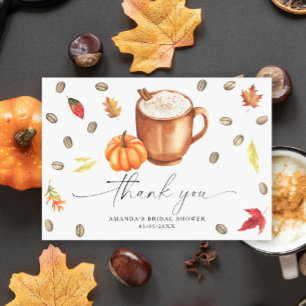 Cartão De Agradecimento Café Pumpkin Obrigado Chá de panela