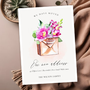 Cartão De Agradecimento Caixa de Correio Flórida Rosa Livremente Que Movi