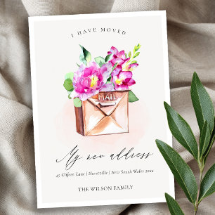 Cartão De Agradecimento Caixa de Correio Flórida Rosa Livremente que Movi