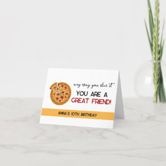 Cartão De Agradecimento Caixa de Favor para Festa de Pizza