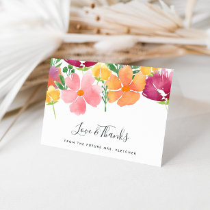 Cartão De Agradecimento California Poppy   Corante aquoso corante floral