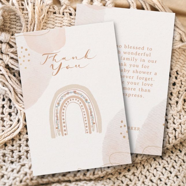 Cartão De Agradecimento Caligrafia Arco-íris Boêmio Neutro em Gênero (Criador carregado)