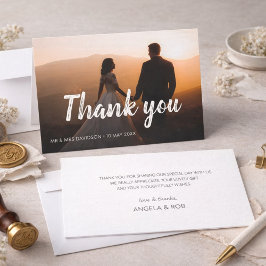 Cartão De Agradecimento caligrafia carta casamento foto