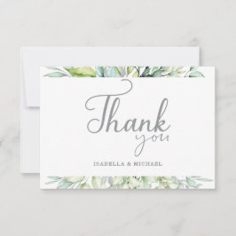 Cartão De Agradecimento Caligrafia Casamento Botânico Obrigado
