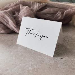 Cartão De Agradecimento Caligrafia Casamento Dobrado por Elegante Moderno