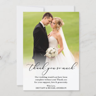 Cartão De Agradecimento Caligrafia Elegante Muito Obrigado Pelo Casamento