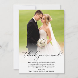 Cartão De Agradecimento Caligrafia Elegante Muito Obrigado Pelo Casamento