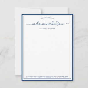 Cartão De Agradecimento Caligrafia Girly Da Mesa Da Fronteira Do Marinho