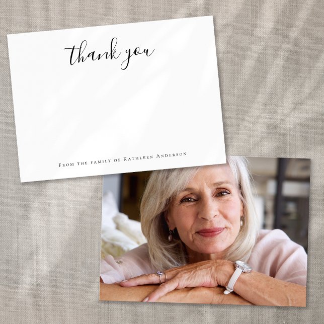 Cartão De Agradecimento Caligrafia Minimalista da Família de (Criador carregado)