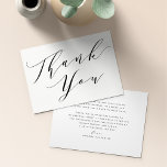 Cartão De Agradecimento Caligrafia Minimalista Elegante Obrigado<br><div class="desc">Um obrigado elegante...  para combinar com qualquer evento. A frente da placa apresenta "Obrigado" na caligrafia. As placas revertem para uma mensagem personalizada de obrigado- você que pode ser editada ou excluída de acordo com suas necessidades. Visite nossa loja para mais designs.</div>