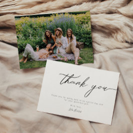 Cartão De Agradecimento Caligrafia Minimalista Moderna