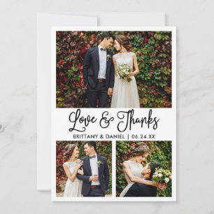 Cartão De Agradecimento Caligrafia Moderna 3 Fotografia Casamento