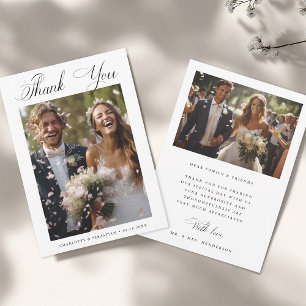 Cartão De Agradecimento Caligrafia Romântica Casamento 2 Foto